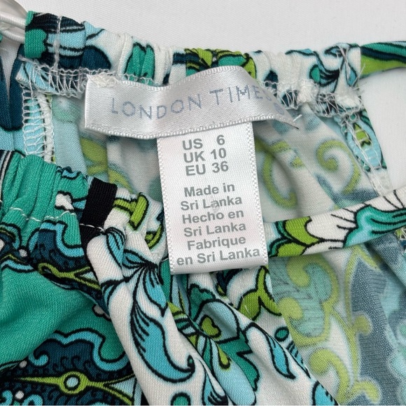 London Times Key Hole Paisley Printed Halter Dress - Picture 6 of 14